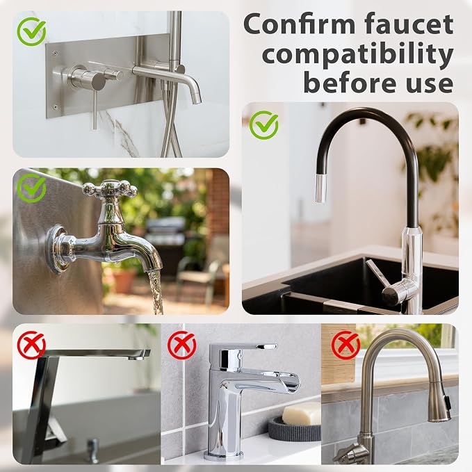 6.5 FT Faucet Hose Adapter for Sink, Transparent PVC Tube with Adjustable Faucet Connector and Hose Clamp Portable Water Transfer Accessories for Sink, Bucket, Garden, Pet Bathing