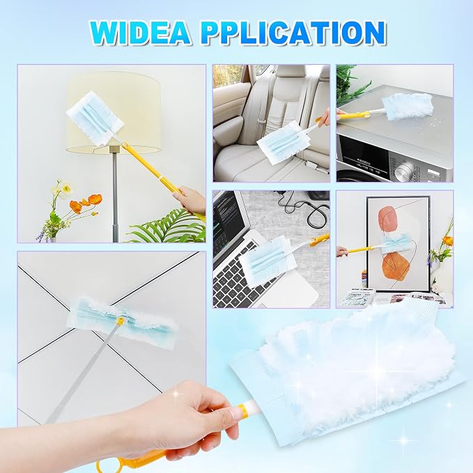 20 Count Duster Refills Compatible with Swiffer Duster Refills | Unscented Disposable Heavy Duty Duster Refills Compatible with Swiffer Dusters Cleaning Ceiling Fans(Handle Not Included)