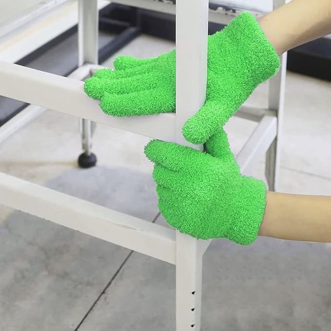 Evridwear Microfiber Plant Dusting Gloves Reusable Leaf Cleaning Glove for Houseplants,Blinds,Furniture and Small Objects