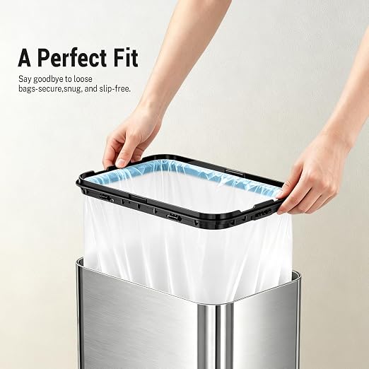 Ducksky Heavy Duty 13-Gallon / 40-60 Liter, 40 Count Drawstring Trash Bags– Extra Strong, Unscented, Leak-Proof & Puncture-Resistant, for Kitchen & Home, Odor-Controlling Seal