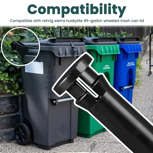 Zookpr Wheelie Trash Can Lid Hinge Pin,for Rehrig Sierra Huskylite 95-Gal | Solid injection-molded nylon,not 3D printed,UV-stabilized,weather-resistant,for Household&commercial grade,2-pack,full repair