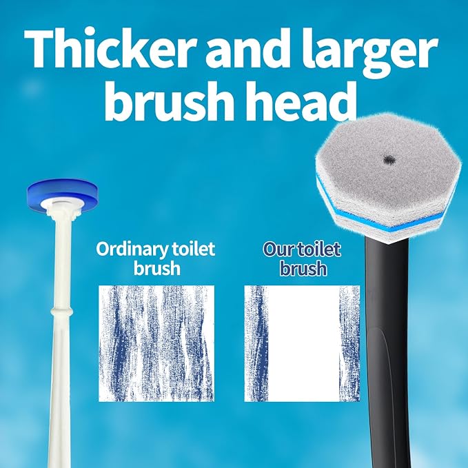 Disposable Toilet Brush with 50 Cleaner Refills Pads,Wall Mounted Toilet Bowl Holder Set,Toilet Cleaning System Starter Kit,Bathroom Cleaning System for Sink Bathtub Wash Basin