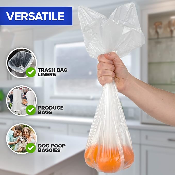 Stock Your Home 4 Gallon Unscented Small Garbage Bags, 200 Count, 12.7 Micron Thickness, Leak Proof Star Seal, Open Top Box for Easy Dispensing, Versatile Usage, Great Value Pack