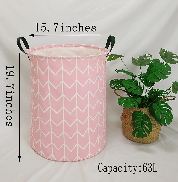 Round Laundry Hamper Storage Basket Fabric Material Storage Hamper Organization Basket, Storage Bin, Gift Box with Handles for Room
