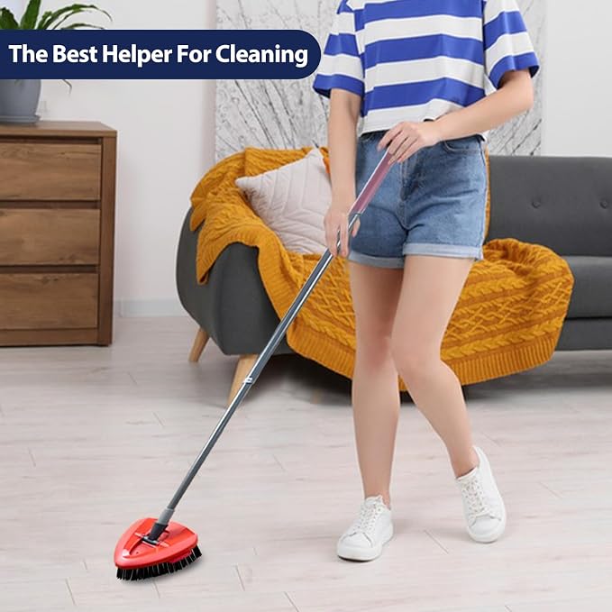 Spin Mop Scrub Brush Head Compatible with EasyWring 1-Tank System, 2 Pack | Heavy Duty Scrubbing Brush Attachment, Removes Stubborn Dirt & Grime, Ideal for Tile, Tub, Bathroom and Kitchen Floor