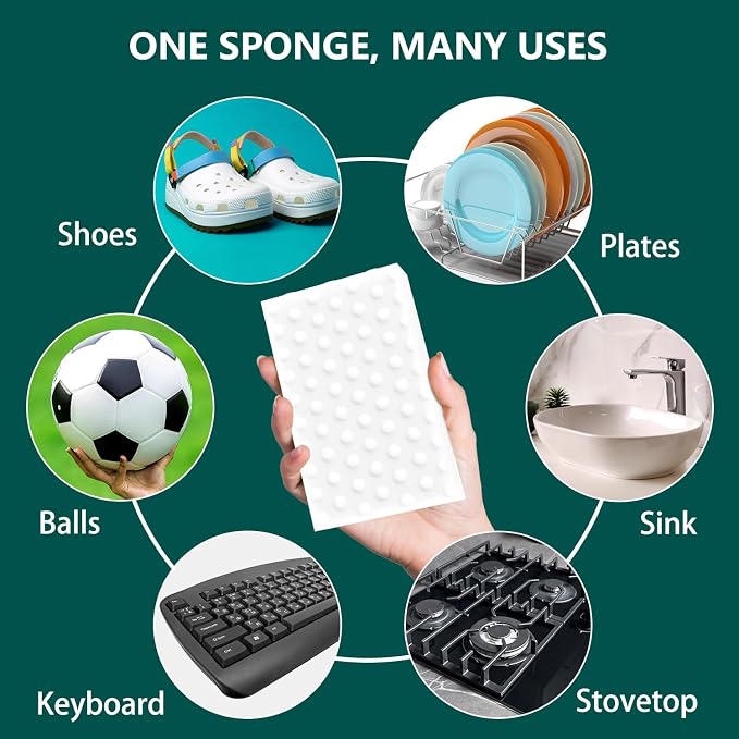 20 Pack Magic Sponges Erasers, 2X Density Long Lasting Melamine Sponge in Bulk, Household Cleaning Supplies, Kitchen Sponge for Bathroom, Wall, Shoe, Car, Dish, Sink, Shower Cleaner Tool