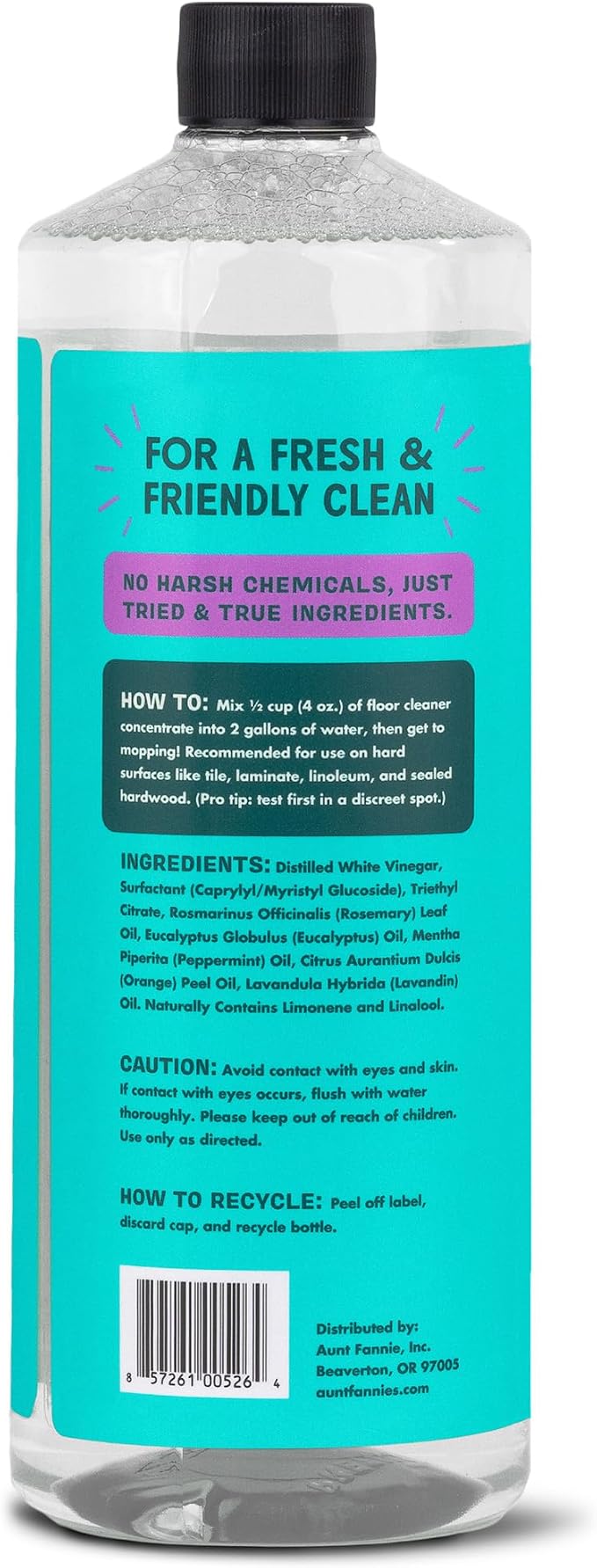 Aunt Fannie's Ultra Concentrated Vinegar Floor Cleaner, Lavender, 6 Pack | Makes Up to 16 Gallons per bottle, No Rinsing, Safe for Sealed Tile Vinyl Hardwood Laminate & Linoleum, Kid and Pet Safe