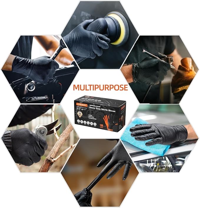 10 Mil Heavy Duty Diamond Texture Nitrile Gloves, Medium, 1000 Ct | High-Volume Bulk Supply for Commercial Teams, Continuous Daily Use with Fewer Reorders & Better Cost Control