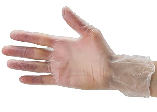 CARE PLUS Vinyl Gloves Clear Small, Disposable Latex Free, 1000 Count | Powder free exam grade protection for food service, salons & housekeeping; ambidextrous, tear resistant, comfortable fit