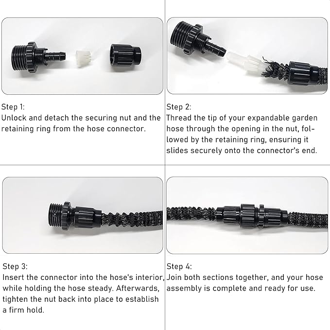 Garden Water Hose Expandable Connectors Garden Repair Kit Faucet Adapter