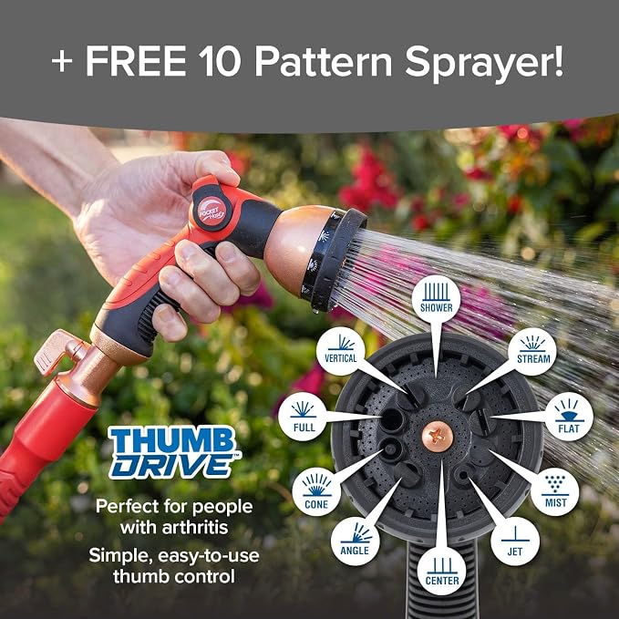 Pocket Hose Ballistic Double UV Edition 50 FT Expandable Garden Hose w/Pocket Pivot Swivel Connector, Anti-Burst Sleeve Reinforced w/Bulletproof Fiber, Lightweight, No-Kink, Compact, AS SEEN ON TV | 50 ft expandable hose with UV protection, anti-burst ...