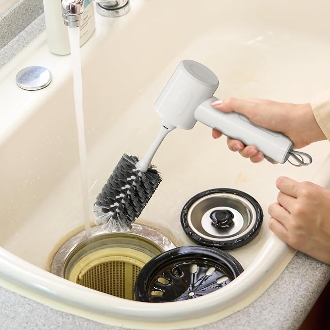 Electric Spin Scrubber, Cordless Handheld Brush, 2 Speeds | 4 Attachments1500mAh Battery IPX7 Waterproof 120-Min Runtime for Kitchen Bathroom Stovetop Glass Car