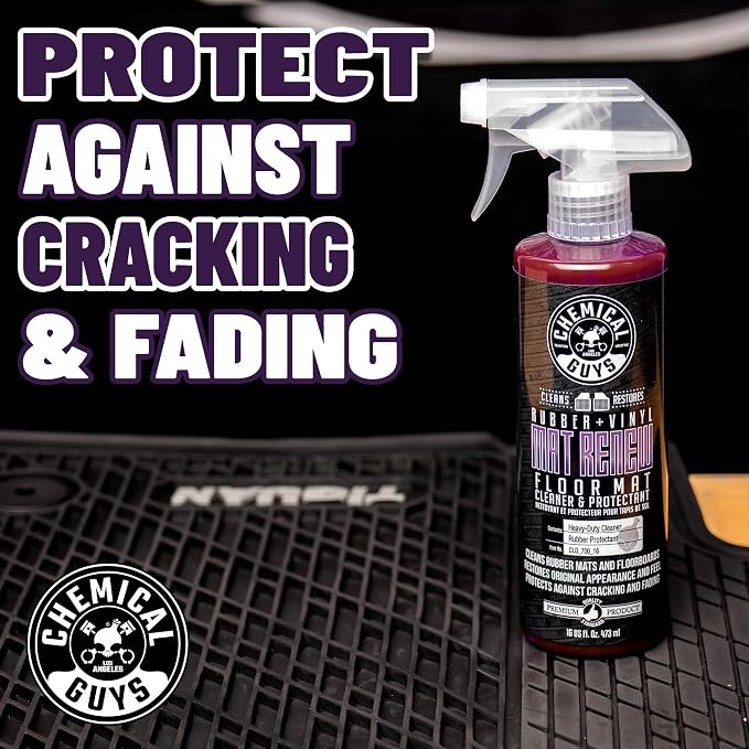 Chemical Guys, Mat Renew Rubber & Vinyl Mat Cleaner & Protectant, 32 oz | For cars, trucks, SUVs, and RVs, dry-touch cleaner protectant for rubber and vinyl mats, dissolves and releases dirt and oil