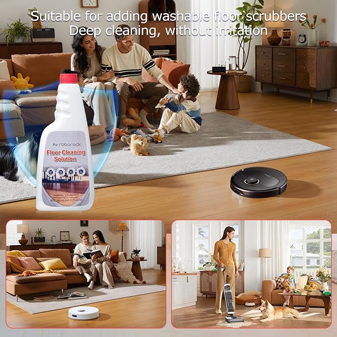 Cleaner Solution for Roborock Cleaning Solution Bluebell Scented, Deep Clean Residue & Streak Free for Hardwood Multi Surface, Compatible with Roborock Saros 10/10R/Z70, Q7 Q8 Q10 S7 S8 Qrevo Series