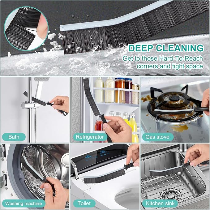 Crevice Cleaning Brush,New Multifunctional Gap Cleaning Brush Tool,Thin Scrub Brush Hard-Bristled Gap Scrub Brush for Bathroom Kitchen Tiles Window Door Slots(5pcs)