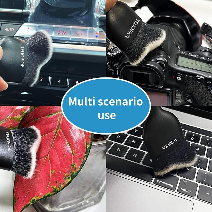 Car Detailing Brush for Interior Dusting and Air Vents,White | Soft synthetic bristles clean dashboards, vents, and consoles. Lightweight PP handle is suitable for dry or wet use.
