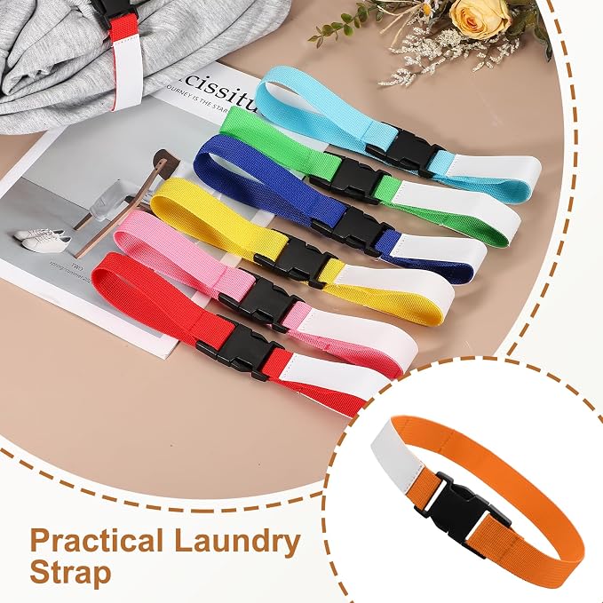 uxcell 4 Pcs Laundry Strap with Buckle, Multipurpose Laundry Strap Replacement Wash Care Utility Household Cleaning Loop Athletics Accessories Tools Storage, Orange