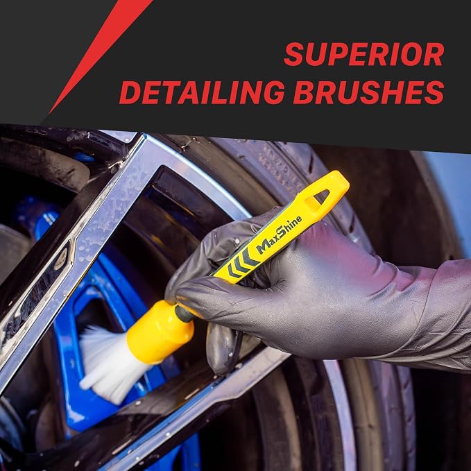 Maxshine Small #10 Universal White Classic Detailing Brush – Soft, Durable Synthetic Bristles – High-Density Brush for Interior & Exterior Cleaning – Premium Car Detailing Tool