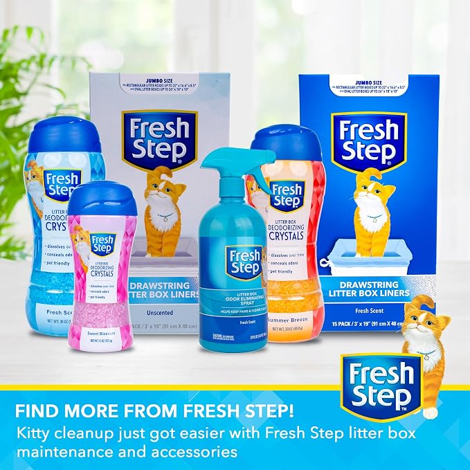 Fresh Step Cat Litter Crystals Deodorizer, Summer Breeze Scent, 30 Oz | Non-toxic crystals, summer breeze scent, odor neutralizing, any litter box