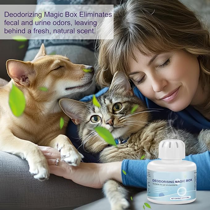 Pet Odor Eliminator Gel 2 Pack Cat Litter Deodorizer Pet Safe Air Freshener | Long Lasting Pet Safe Odor Absorber Gel Neutralizes Pet Urine Litter Box Smells for Bathroom Kitchen Closet Whole Home