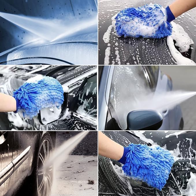High Pressure Power Washer Wand, Hydro Jet Water Wand Pressure Sprayer,Flexible Garden Watering Wand with 3 Hose Nozzle Universal Hose End for Car Pet Window Patio Gutter Cleaning Tool Blue