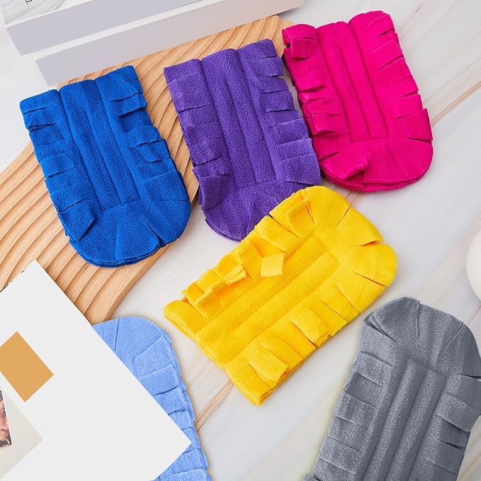 Zubebe 12 Pcs Reusable Duster Refills Fleece,Bright Color | Soft Polyester Fiber Flat Duster Refill Multi Surface Washable Cleaning Pad Tools for Home, Blinds, Car, Pet, Furniture, Fans
