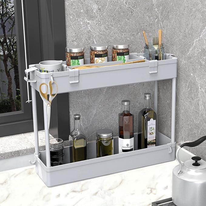 Slim Storage Cart 3 Tier,Bathroom Organizer Rolling Utility,Mobile Shelving Unit Slide Out for Office, Kitchen, Laundry Room & Narrow Places,Gray