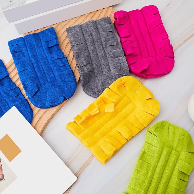 Zubebe 6 Pcs Reusable Duster Refills Fleece,Bright Color | Soft Polyester Fiber Flat Duster Refill Multi Surface Washable Cleaning Pad Tools for Home, Blinds, Car, Pet, Furniture, Fans