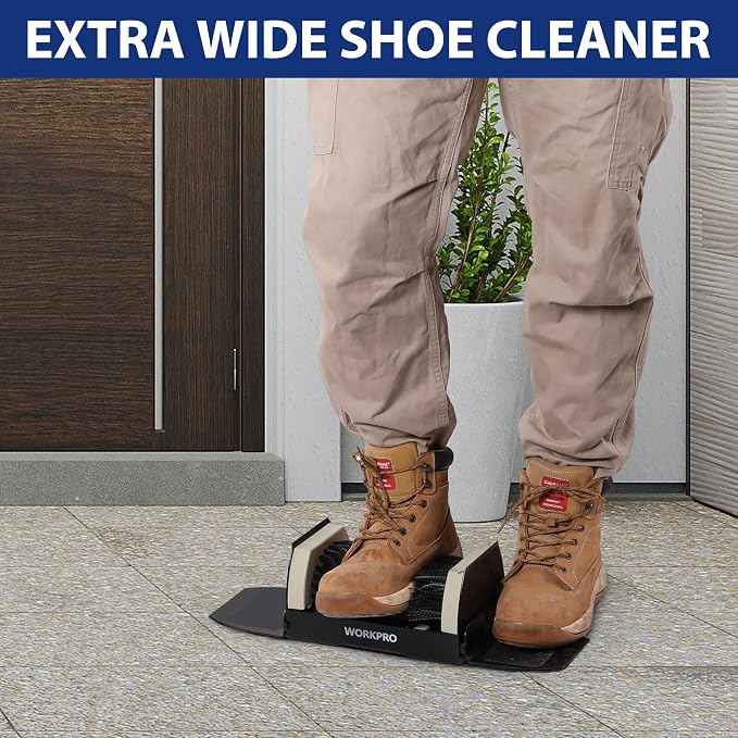 WORKPRO Extra Wide Boot Cleaner, Shoe Brush Scraper Scrubber Outdoor | Extra Wide,Length 19'' (48.5 cm), Heavy Duty Boot Brush, All Weather fits for Farm, Porch, Indoors & Outdoors