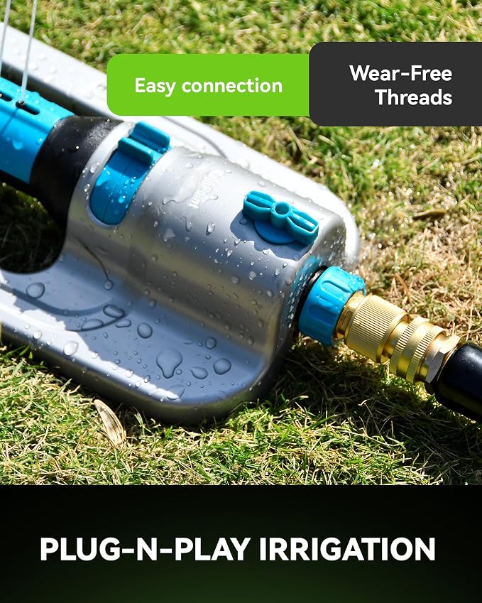 RainPoint Quick Connect Hose Fittings 3/4" GHT - Solid Brass Garden Hose Connectors, No-Leak Design & Universal Fit for Instant Connection (6 Sets)