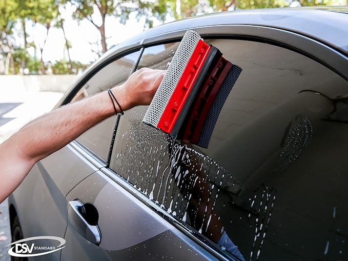 Window Squeegee for Window Cleaning, Window Cleaner Tool for Car Windshield, Shower Door, Boat | 2-in-1 Mini Squeegee for Home | Windshield Squeegee Kit for Car Windows (Pack of 3)