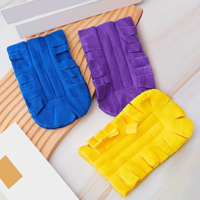 Zubebe 3 Pcs Reusable Duster Refills Fleece,Yellow, Blue, Purple | Soft Polyester Fiber Flat Duster Refill Multi Surface Washable Cleaning Pad Tools for Home, Blinds, Car, Pet, Furniture, Fans