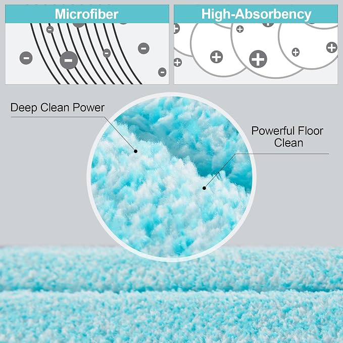 JOYMOOP 18 Inch Dust Mop for Hardwood Floors, Heavy Duty Industrial Wet Dry Mops with Telescopic Handle, Includes 5 Microfiber Mop Pads - Blue-Grey