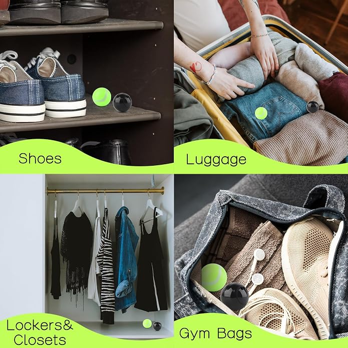 TIESTRA Shoe Deodorizer Balls (6 Pack) – Odor Eaters for Sneaker | Odor Eliminator Air Freshener for Closet, Locker, Gym Bag