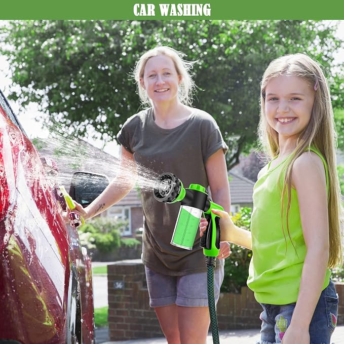 Dog Wash Sprayer Outdoor, 8-in-1 Dog Sprayer Hose Attachment | with Massage Brush and Pet Grooming Comb, Garden Hose Nozzle for Watering Flowers, Car Washing, Pet Bathing