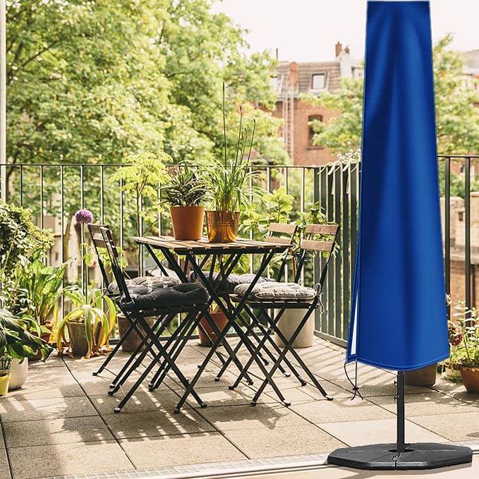 OKPOW Patio Umbrella Cover Waterproof: Fit 9ft to 12ft Outdoor Umbrellas | 420D Oxford with Long Zipper, Protect Umbrella from Sun, Rain, Snow & Dust, Helping Extend Outdoor Umbrella's Life