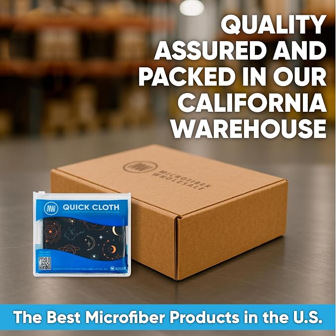 Microfiber Wholesale Quick Cloth Glasses Cleaning Cloths 5x7 Astrology | 2-Pack with Case | Double-Sided Lens Cleaner for Eyeglasses, Camera & Screens | Reusable Microfiber Glass Polishing Cloths