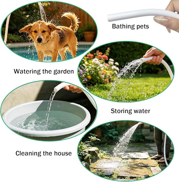 2M/6.56FT Sink Extension Hose,Sink Hose Attachment,Portable Water Fill Accessories for Gardening, Watering, and Household Cleaning with Adjustable Clamp