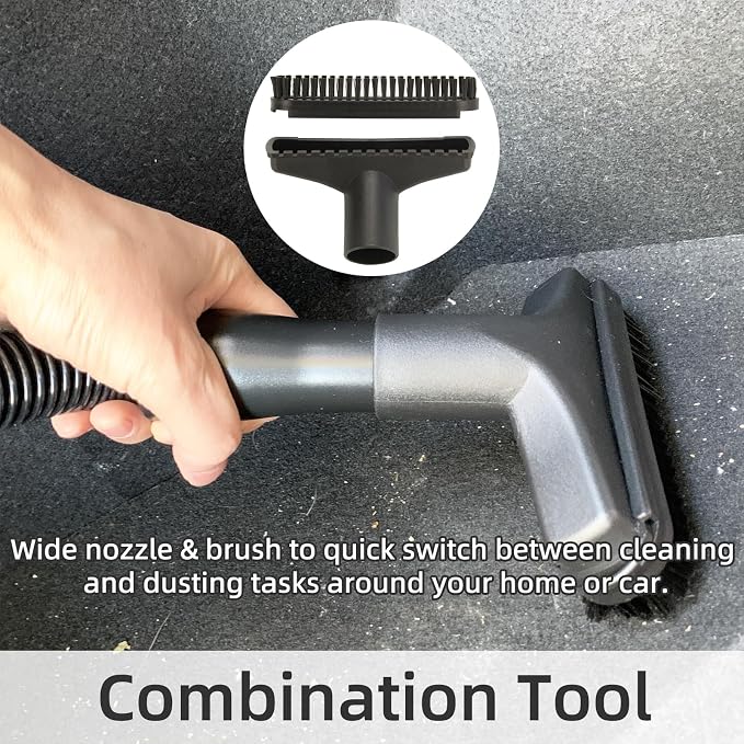 Vacuum Attachments Compatible with Shark Corded Vacuums, Rocket HV301 HV322 HV370 Series, 1 1/4" Accessories with Extension Hose Adapter (Car Detailing Kit)