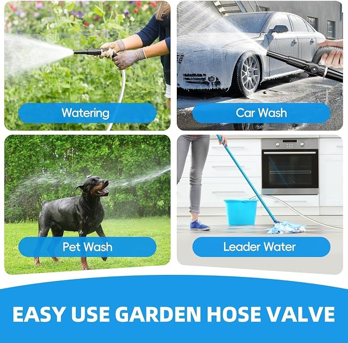 SPECILITE 100ft 304 Stainless Steel Metal Garden Hose with Independent Grip | Adjustable Brass Nozzle, 3/4" Solid Brass Connectors, Flexible, Puncture Resistant, Non-Expandable for Yard Outdoor Lawn