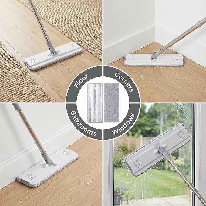 20Pcs Mop Replacement Pads, 13x4.9'' Universal Mop Pads | Mop Head Refills Washable Wet Mop, Compatible with Most 11-13” Size Mops Microfiber Flat Mop Pad