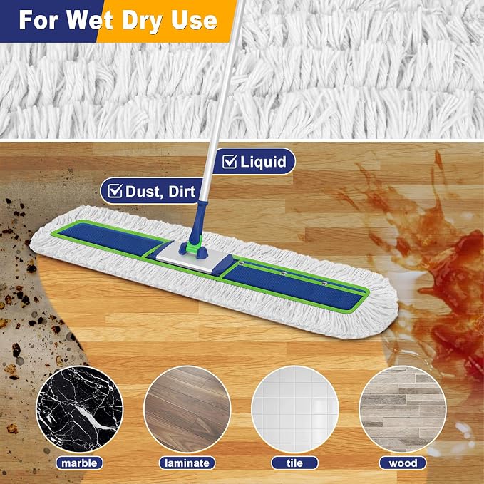41" Commercial Dust Mop Replacement Pads Refills | Reusable Washable, Industrial Cotton Head, for Janitors Warehouse Gym School Floor Cleaning, Only Fit for B0FN7JTZDK