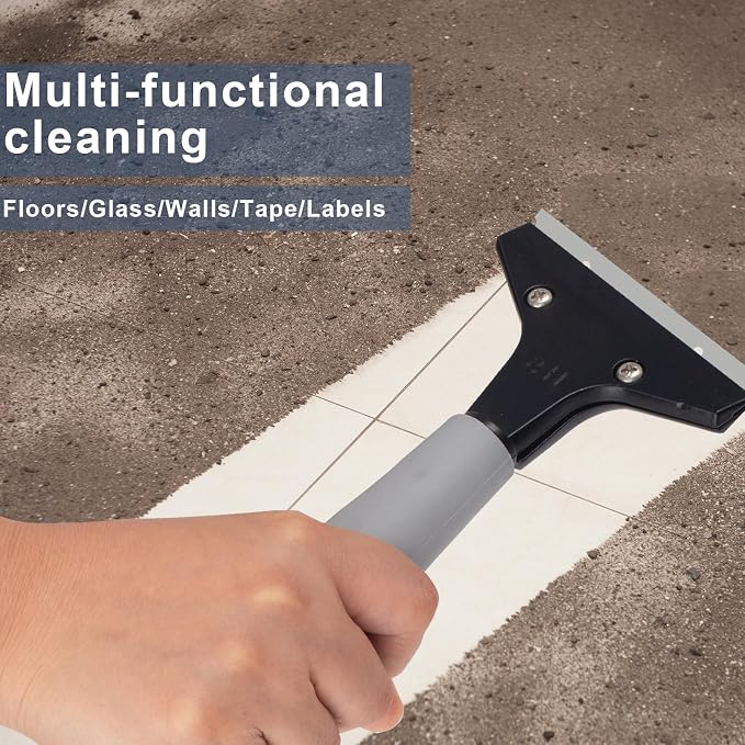 Floor Scraper Long Handle, 31" to 61" Gum Scraper Tool for Floor Cleaning Tile Wall Gum Paint with 4 inch Scraper Blade Long Handle Sturdy and Durable (31“-61”)