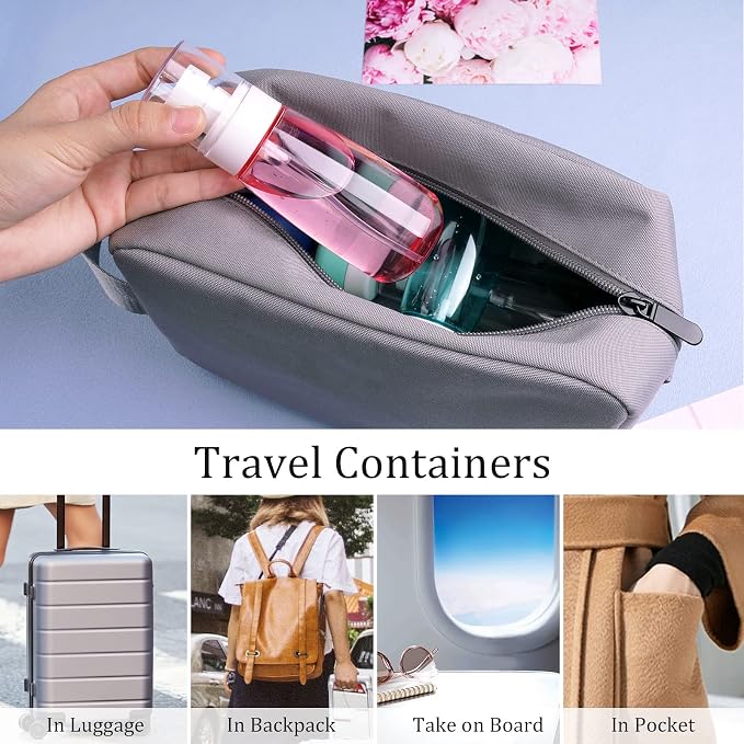 Fine Mist Spray Bottle 3.4oz/ 100ml Empty Cosmetic Refillable Travel Containers Plastic Hair Spray Bottle Sprayer for Perfume Skincare Makeup Lotion (4color)