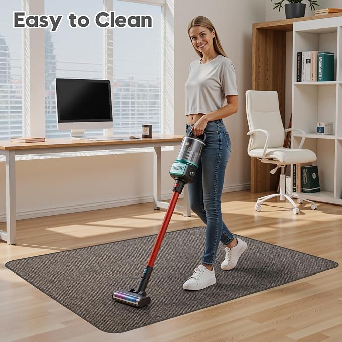 Sycoodeal Office Chair Mat for Hardwood & Tile Floor, 40" x 48" Heavy Duty Computer Gaming Chair Mat for Rolling Chairs Non-Curve, Anti-Slip, Floor Protector for Home Office (Coffee)