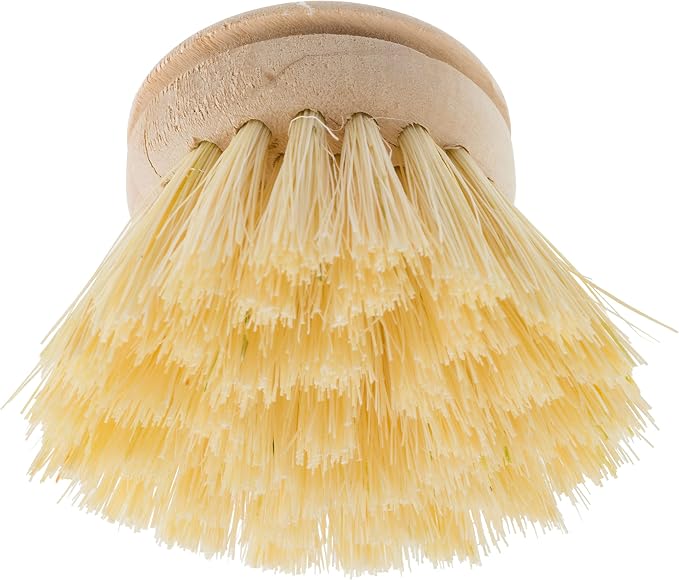 Redecker Dish Brush Set, Silicone Handle – Sand with Tampico & Horsehair Heads – Sustainable Cleaning System, Made in Germany