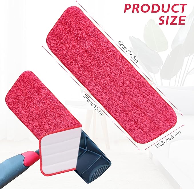 Replacement Microfiber Mop Pad for Rubbermaid Reveal Spray Mop - 8 Pack 16.5" Wet & Dry Floor Cleaning Refills Reusable Fit for Any Microfiber Reveal Flat Mop