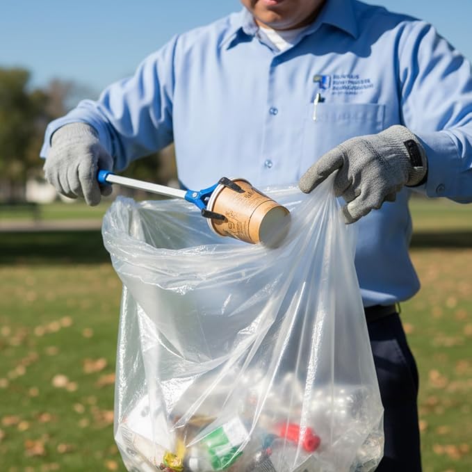TYPLASTICS 33 Gallon Clear Trash Can Liners - 33" x 40" | High Density Garbage Bags - Case of 500 - Multipurpose for Office, Outdoor, Recycling, Industrial and Commercial
