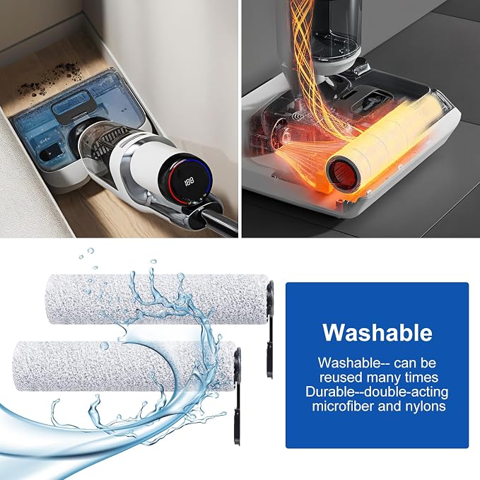 Roller Brush and HEPA Filter for Tineco Floor One Stretch S6/S7 Stretch Ultra/S7 Stretch Steam/i6 Stretch/i5 Stretch/S9 Artist steam/S9 Artist Pro Cordless Wet Dry Vacuum Cleaner Replacement Parts