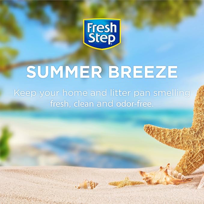 Fresh Step Cat Litter Crystals Deodorizer, Summer Breeze, 15 Oz | Non-toxic crystals neutralize odor at the source in any litter box, keeps home areas smelling fresh